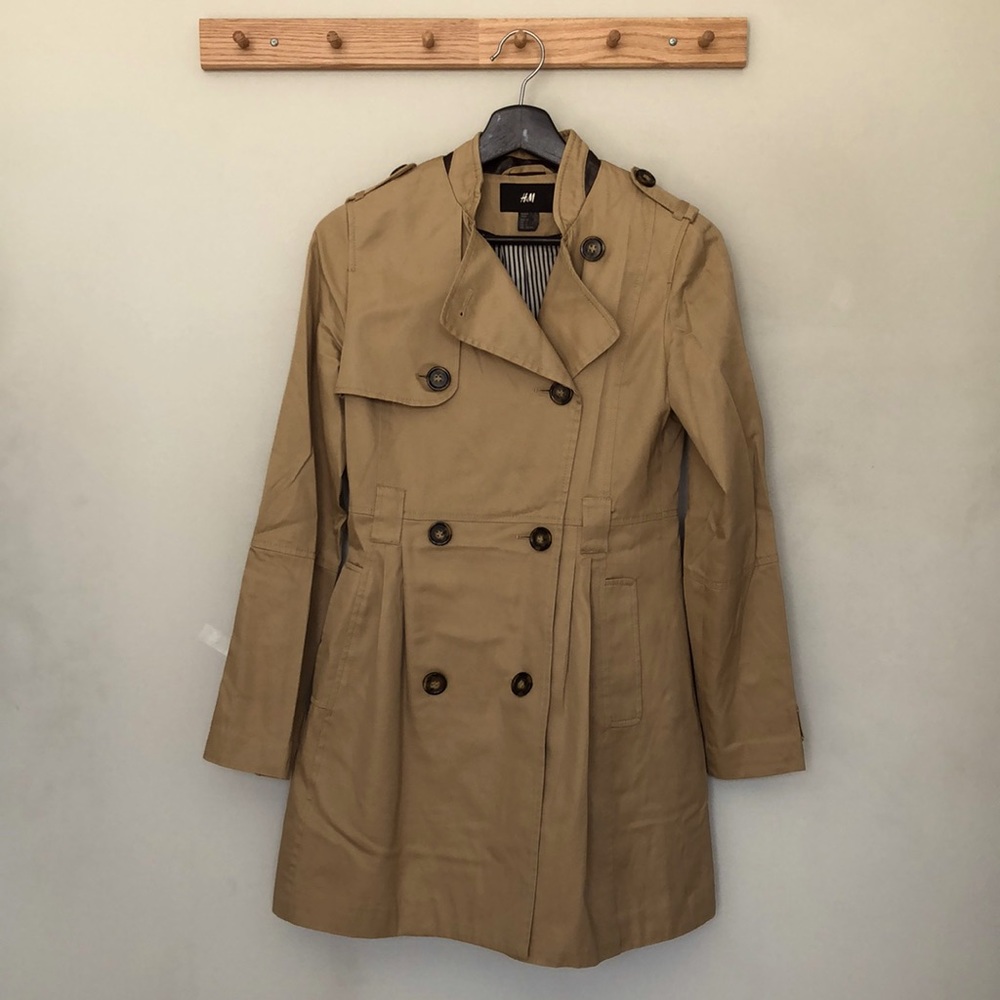 H&M knee-high button down trench coat - Size 2